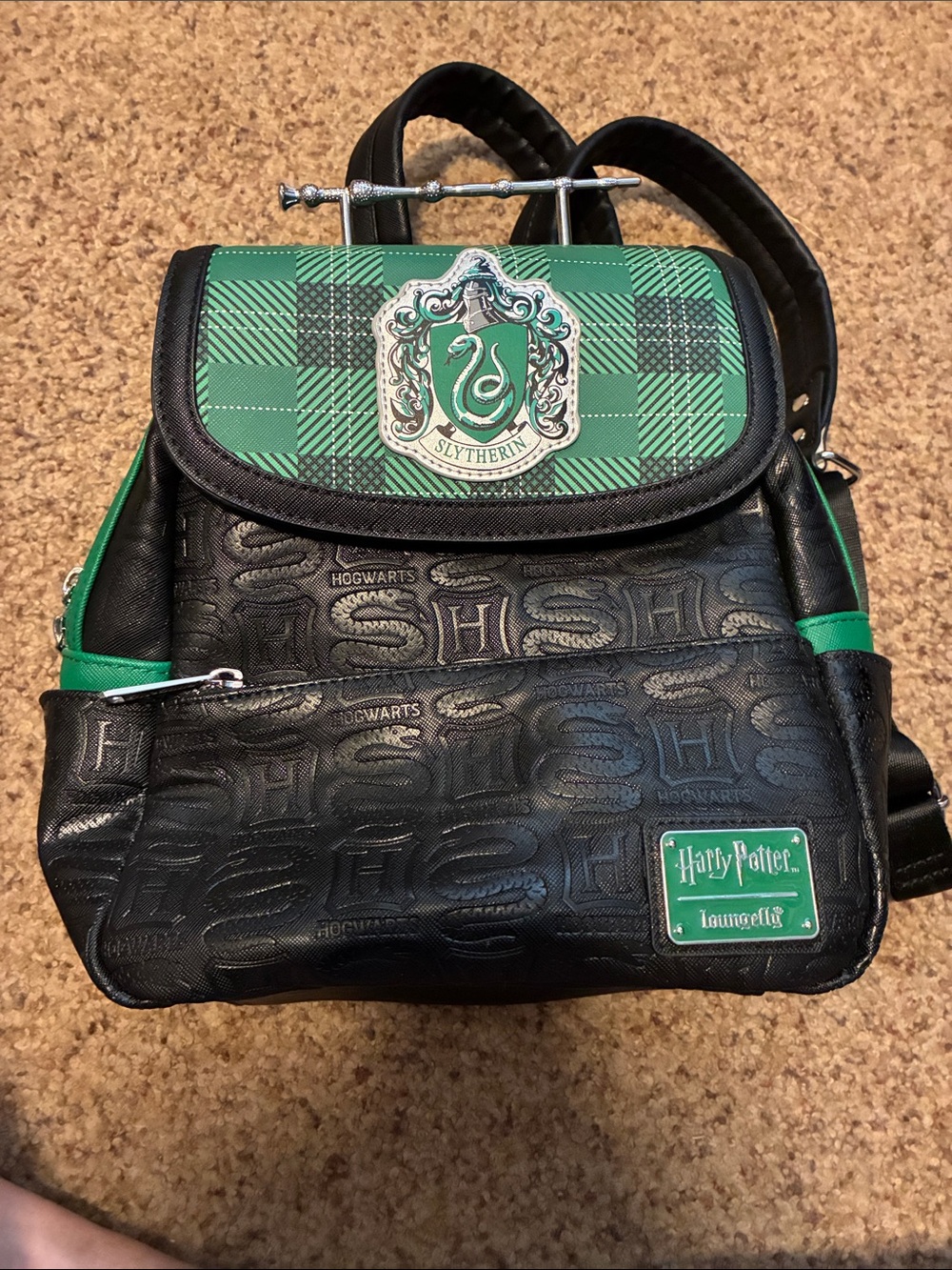 Warner Bros. Slytherin Green & Black Mini Backpack